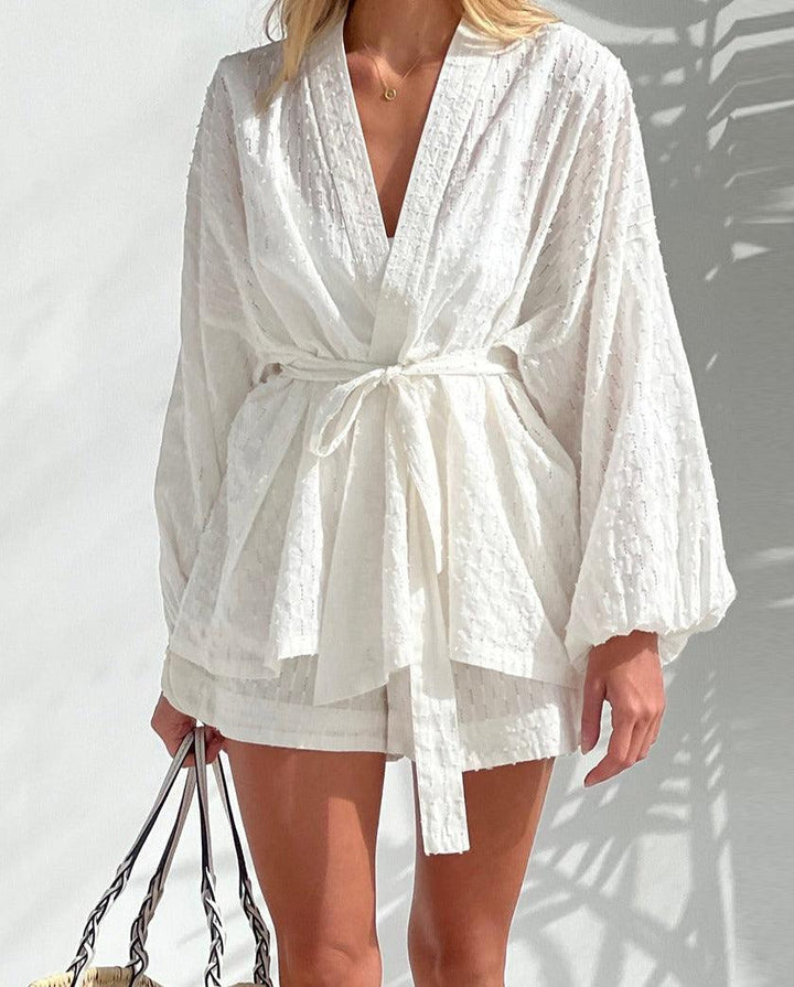 Ensemble kimono élégant avec short pour femmes - Collection Grace