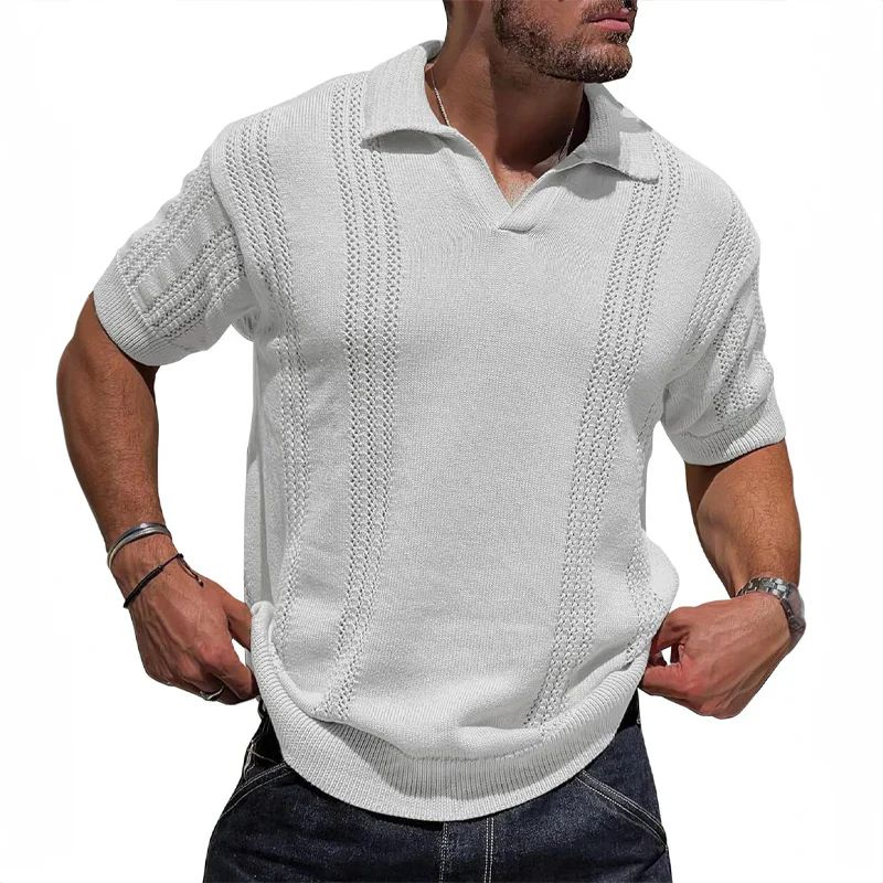 Raffiniertes gestricktes Sommer-Poloshirt für Männer - Davy