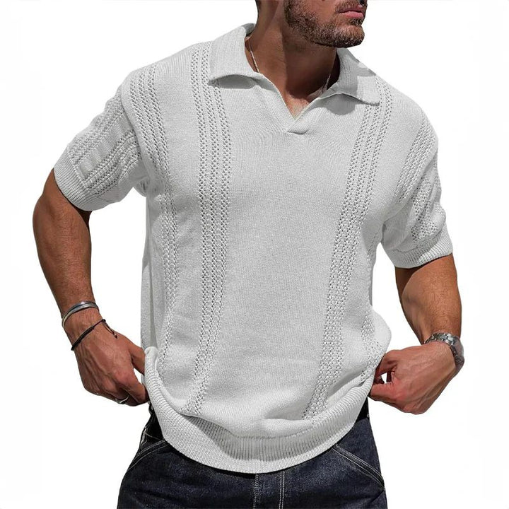 Raffiniertes gestricktes Sommer-Poloshirt für Männer - Davy