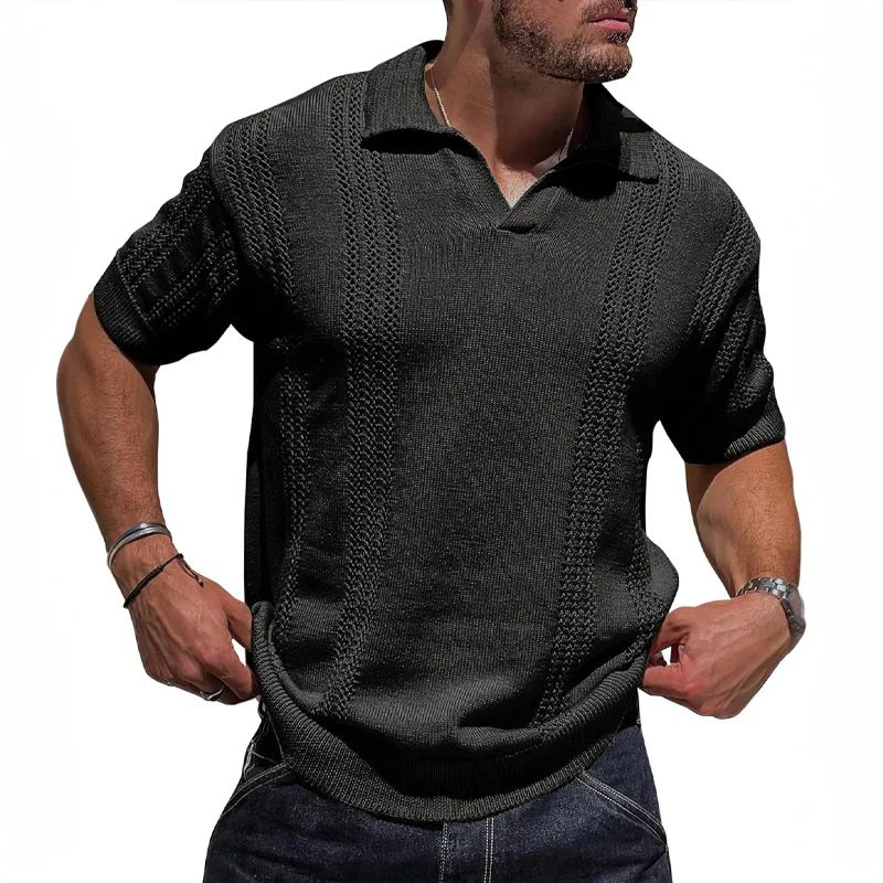 Raffiniertes gestricktes Sommer-Poloshirt für Männer - Davy