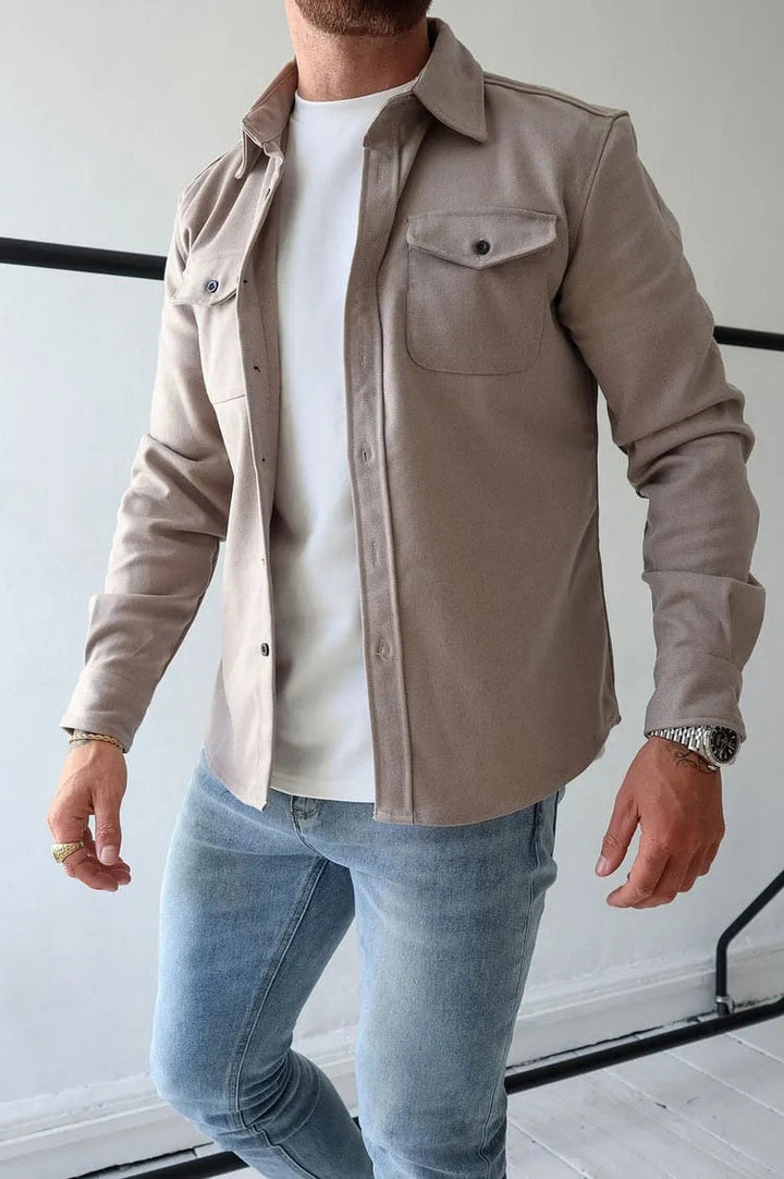 André™ - Leather Jacket with Buttons
