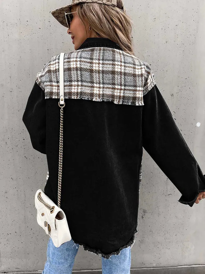 Maxine - Trendy and Comfortable Plaid Denim Shirt for Women