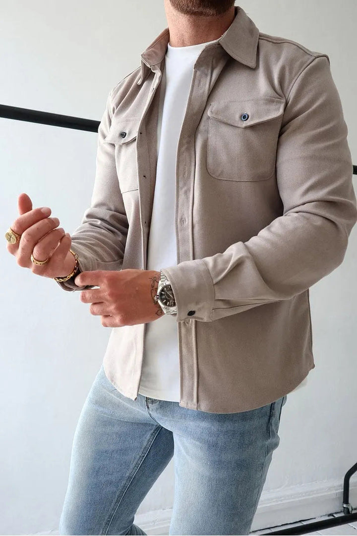 André™ - Leather Jacket with Buttons