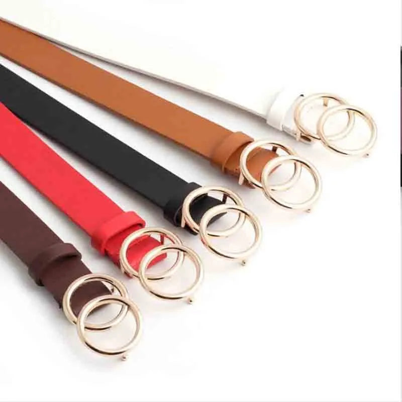 Ceinture en cuir Aria chic pour femmes avec boucle O tendance