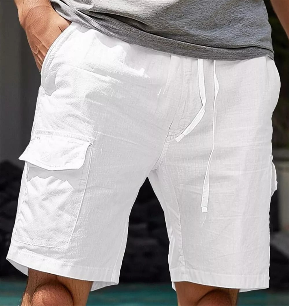 Stylish and Comfortable Linen Cargo Shorts for Men - Nard