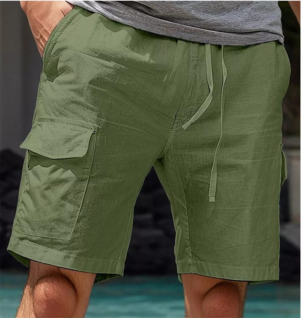 Stylish and Comfortable Linen Cargo Shorts for Men - Nard