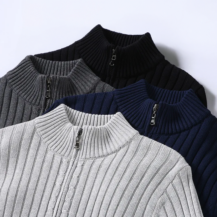 Pierre™ - Men's Shetland Wool Cardigan with Zipper