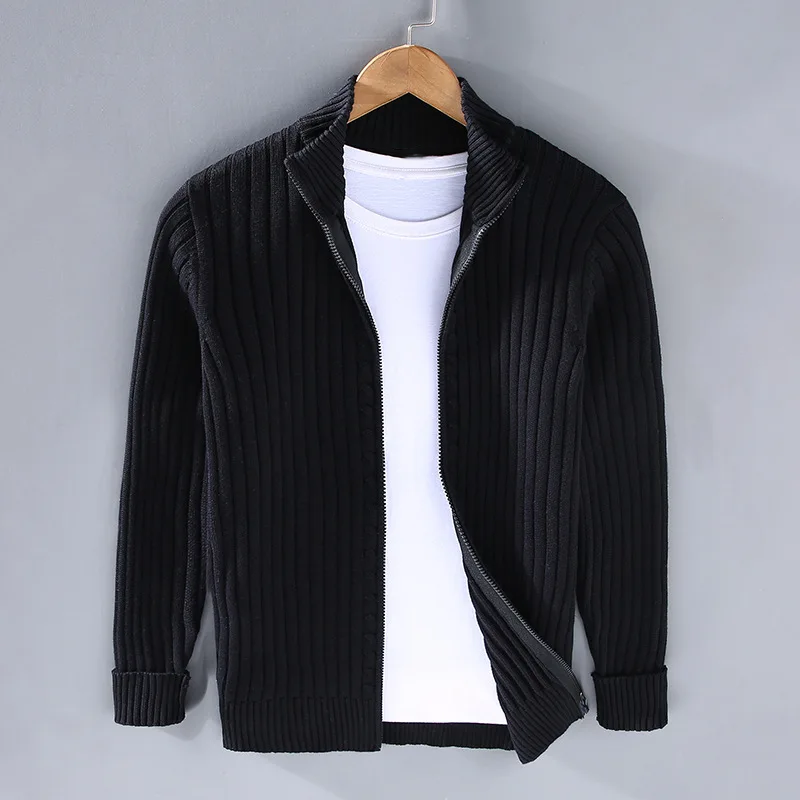 Pierre™ - Men's Shetland Wool Cardigan with Zipper