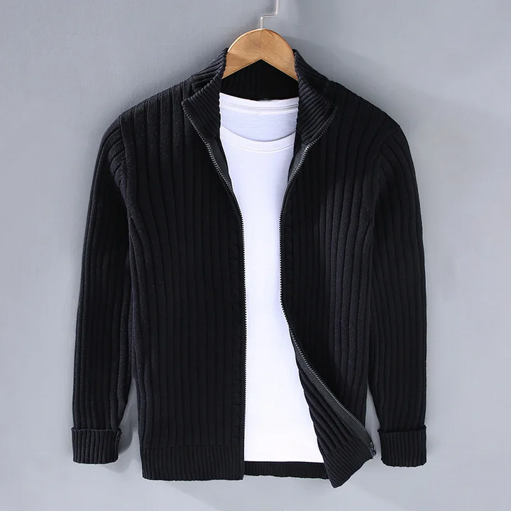 Pierre™ - Men's Shetland Wool Cardigan with Zipper