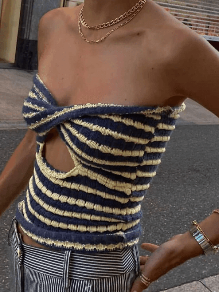 Fenna - Stylisches Crop Bandeau Top mit trendigem Twist für Frauen