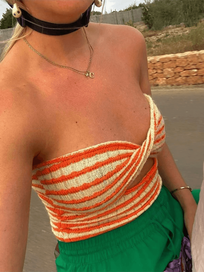 Fenna - Stylisches Crop Bandeau Top mit trendigem Twist für Frauen