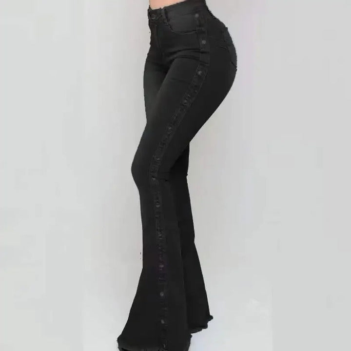 Agatha - Trendige Stretch-Denim-Hose mit hoher Taille und fließender Passform
