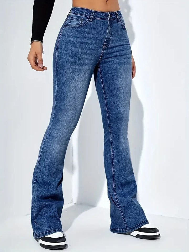 Rosie - Trendige Schlaghose aus Denim mit hoher Taille