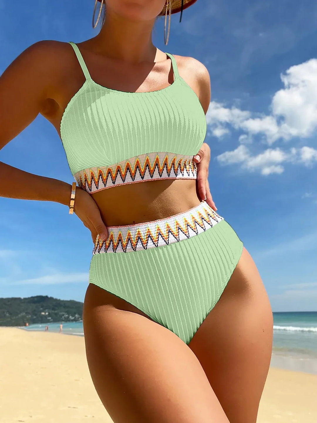 Nancy - Fashionable High-Waisted Bikini Swimsuit