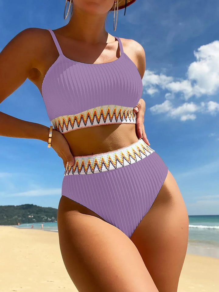 Nancy - Fashionable High-Waisted Bikini Swimsuit