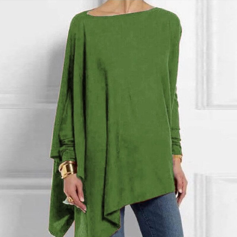 Adeline - Stylish casual autumn crew neck long sleeve top for women