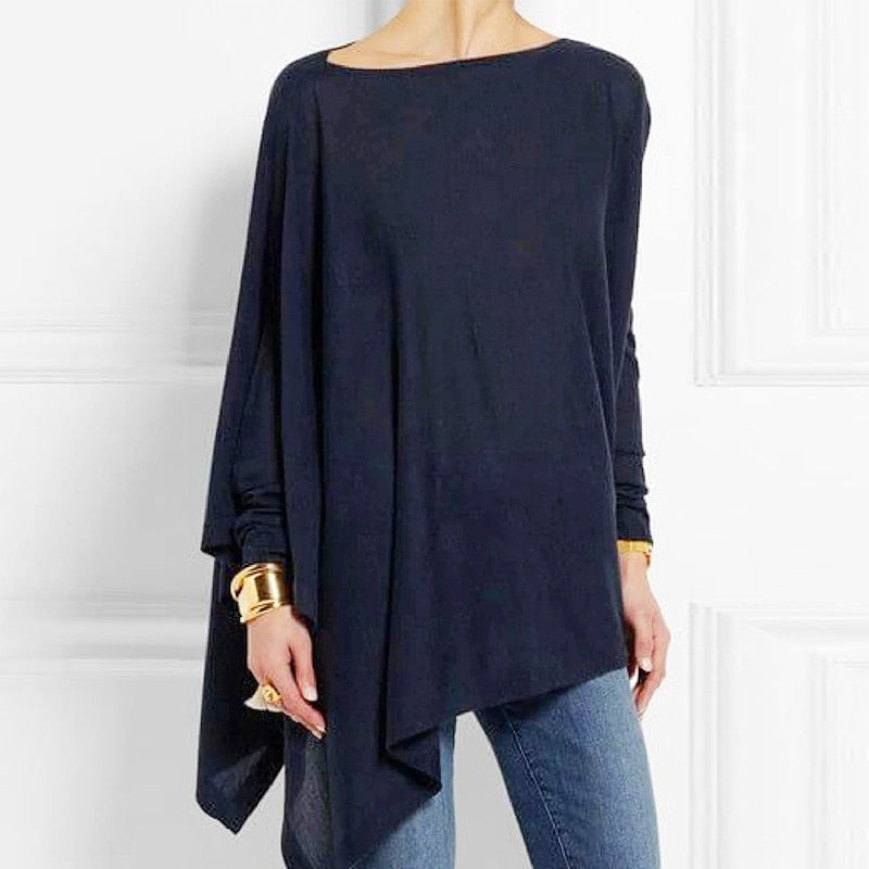 Adeline - Stylish casual autumn crew neck long sleeve top for women