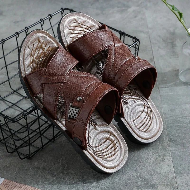 Sandales d'été pour hommes à la mode avec lanières croisées confortables - Delano